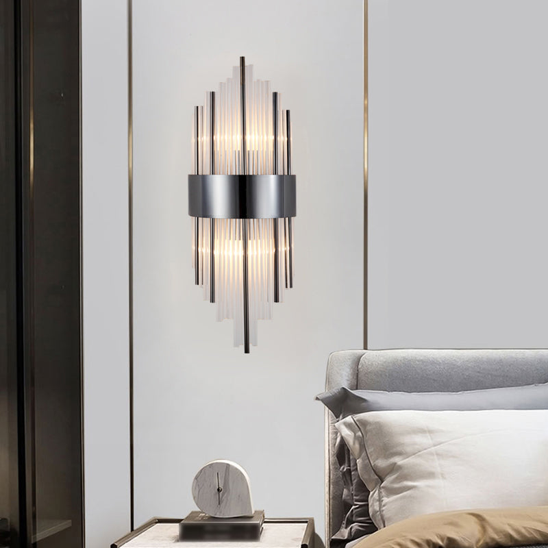 Crystal Wall Sconce 1 Light Modern Style Wall Mount Lamp with Metal for Bedroom