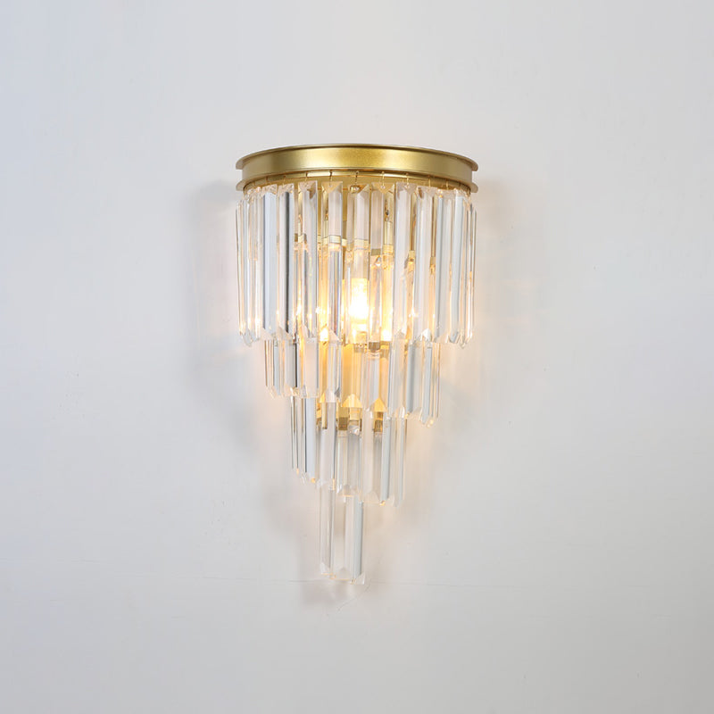 Crystal Wall Sconce 1 Light Modern Style Wall Mount Lamp with Metal for Bedroom