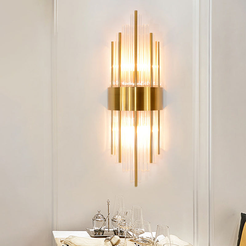 Crystal Wall Sconce 1 Light Modern Style Wall Mount Lamp with Metal for Bedroom