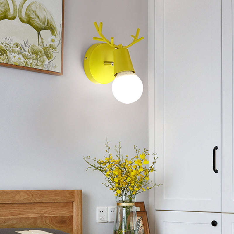 1 Light Wall Sconce Simple Macaron Style Wall Mount Lamp for Living Room