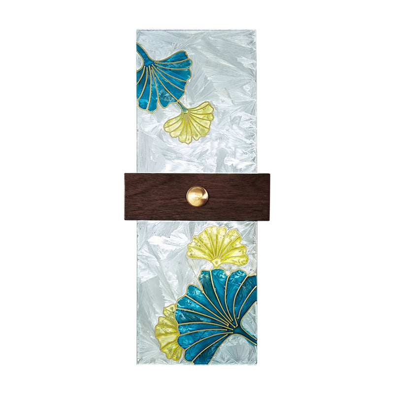 1-Light Wooden Wall Sconce Modern Simple Wall Mount Lamp with Acrylic Shade for Bedroom