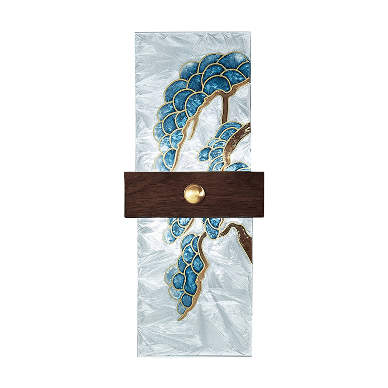 1-Light Wooden Wall Sconce Modern Simple Wall Mount Lamp with Acrylic Shade for Bedroom