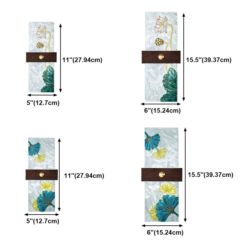 1-Light Wooden Wall Sconce Modern Simple Wall Mount Lamp with Acrylic Shade for Bedroom