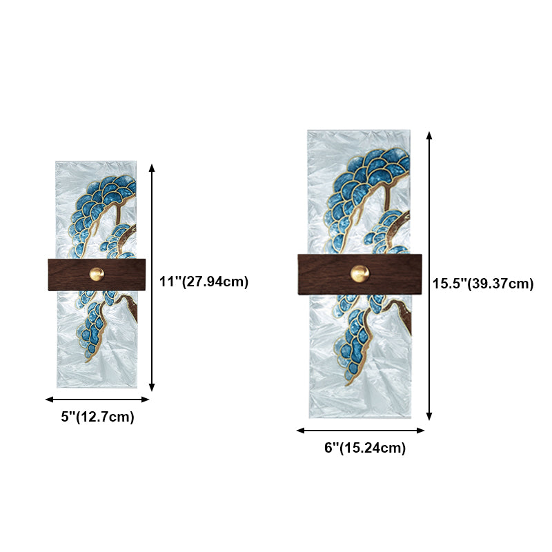 1-Light Wooden Wall Sconce Modern Simple Wall Mount Lamp with Acrylic Shade for Bedroom