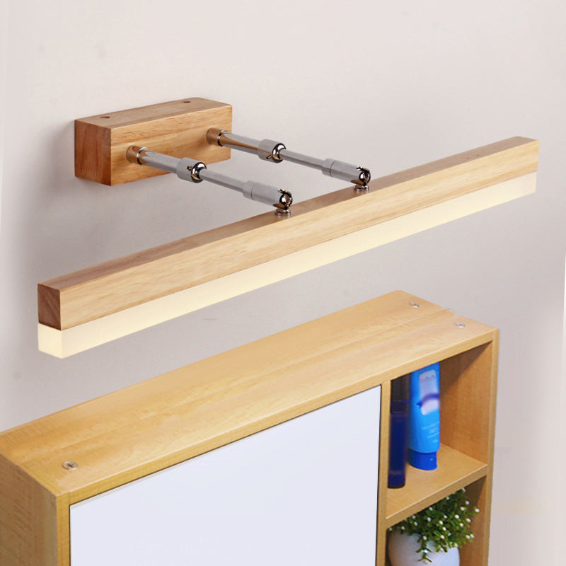 Vanité en bois nordique Light Single Light Mirror LED LED pour la salle de bain