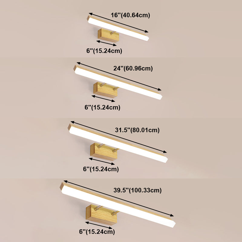 Vanité en bois nordique Light Single Light Mirror LED LED pour la salle de bain