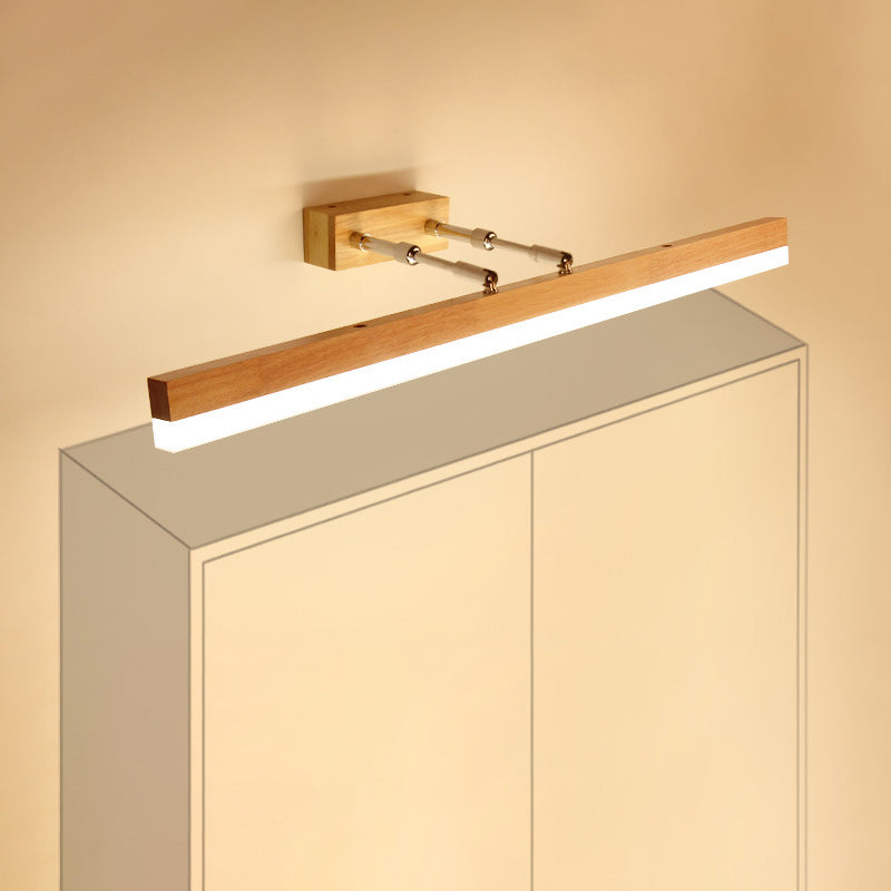 Vanité en bois nordique Light Single Light Mirror LED LED pour la salle de bain