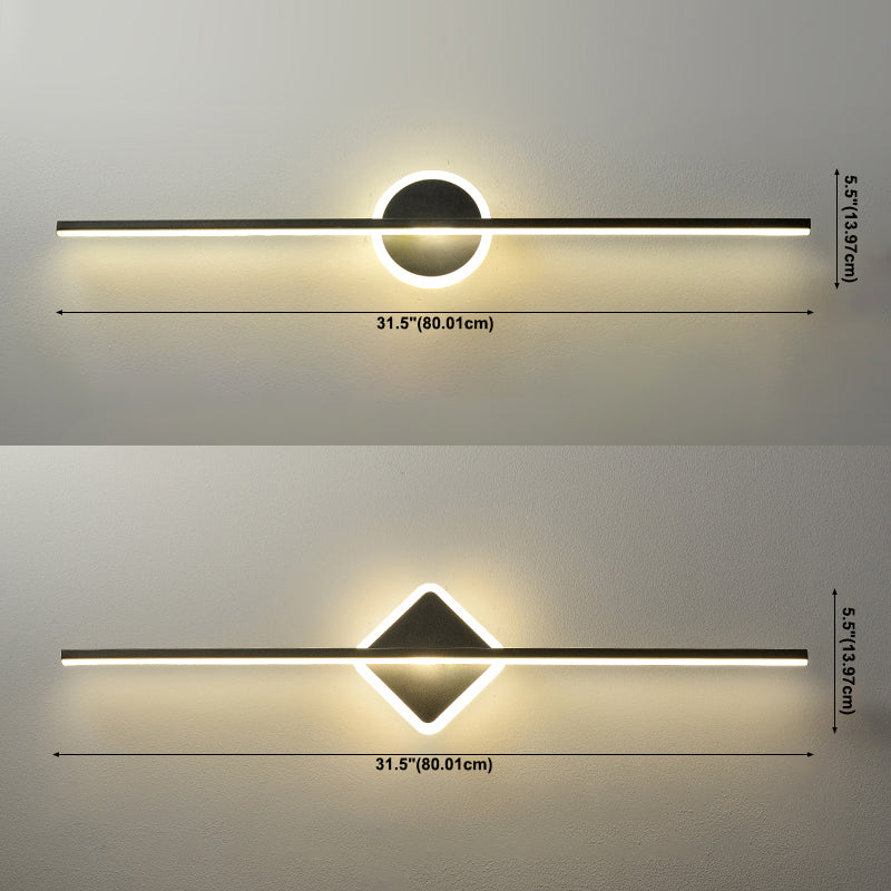 Light Luxury Metal Vanity Light Geometry LED Vanity Lamp with Acrylic Shade for Bedroom