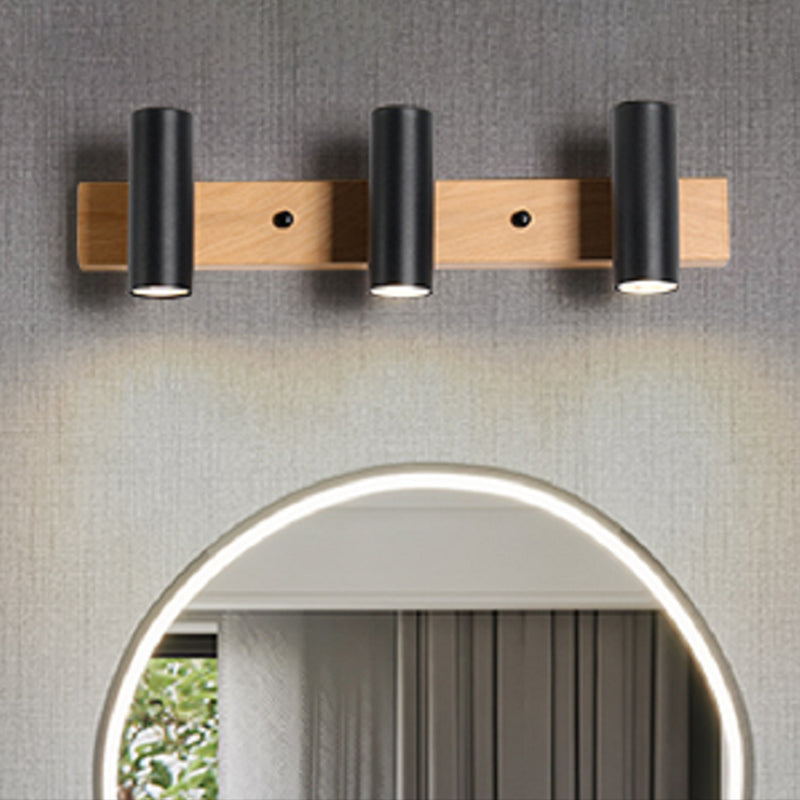 Lámpara de tocador de forma de cilindro de tocador de tocador de hierro de estilo nórdico con sombra de metal para dormitorio