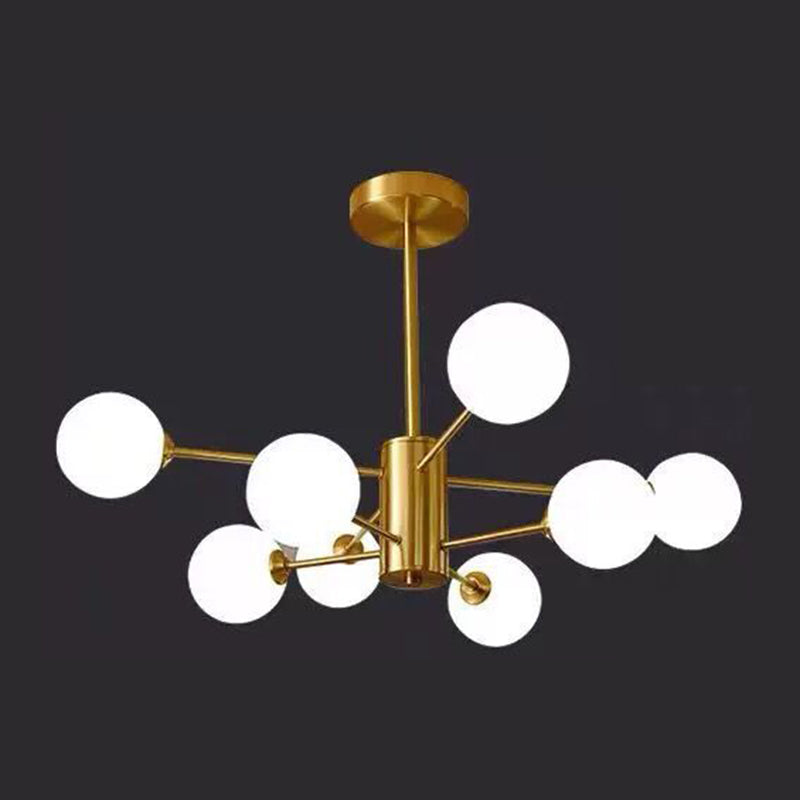 Lustres géométriques contemporains luminaires en verre lustres d'éclairage en or