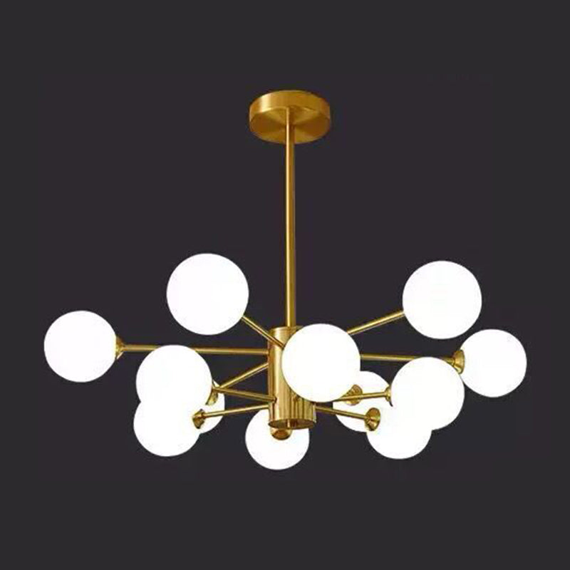 Lustres géométriques contemporains luminaires en verre lustres d'éclairage en or