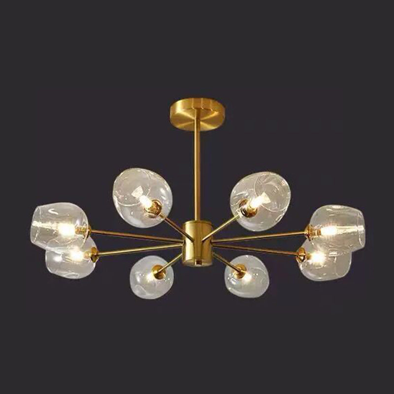 Lustres géométriques contemporains luminaires en verre lustres d'éclairage en or