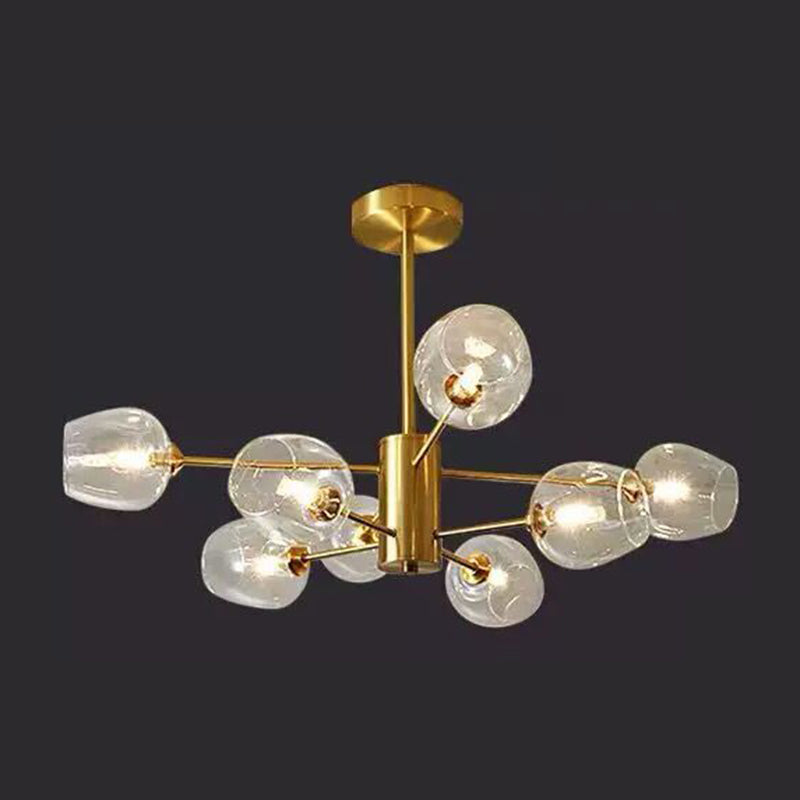 Luces de lámpara geométrica contemporánea accesorios de iluminación de lámpara de vidrio en oro