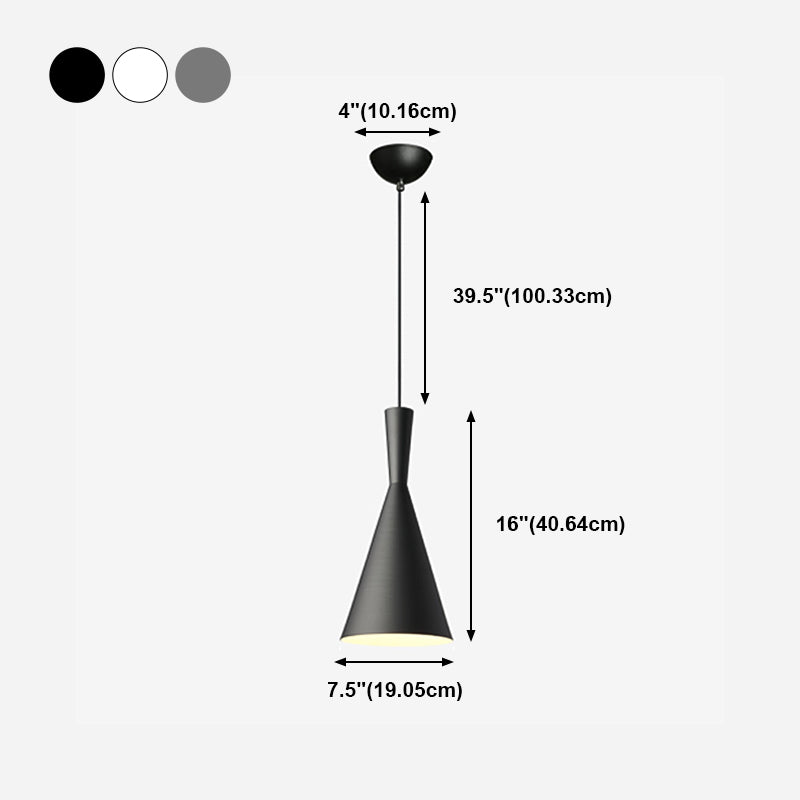 Cone Shade Hanging Lighting Modern Style Metal 1 Light Hanging Lamp for Bedside