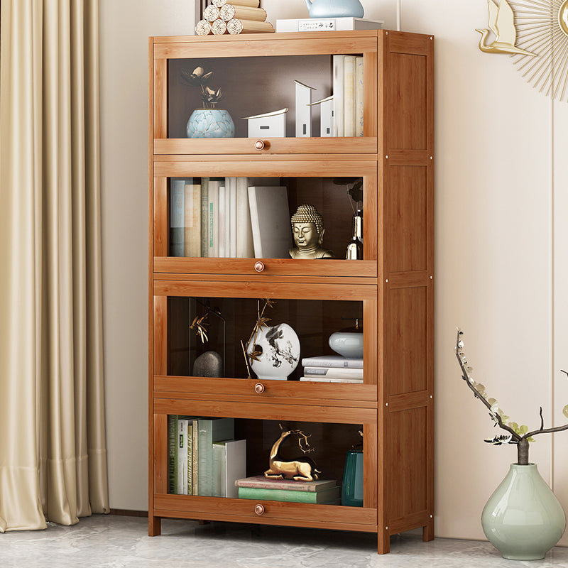 Bookcase standard moderni marrone libreria in legno fabbricato con porta per la casa