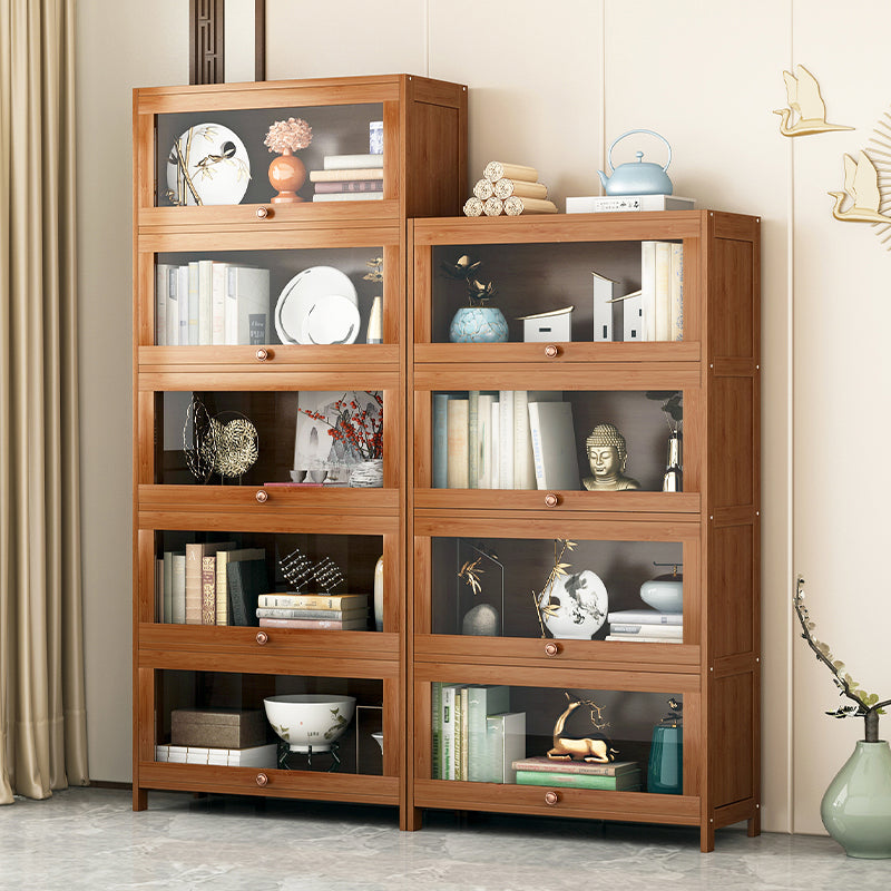 Bookcase standard moderni marrone libreria in legno fabbricato con porta per la casa