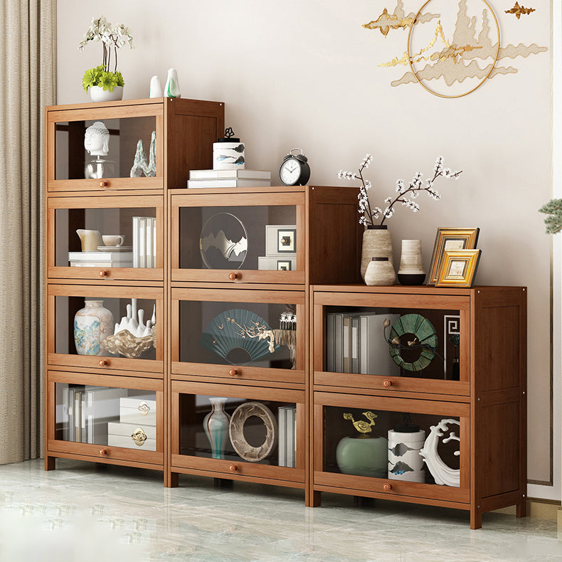 Bookcase standard moderni marrone libreria in legno fabbricato con porta per la casa