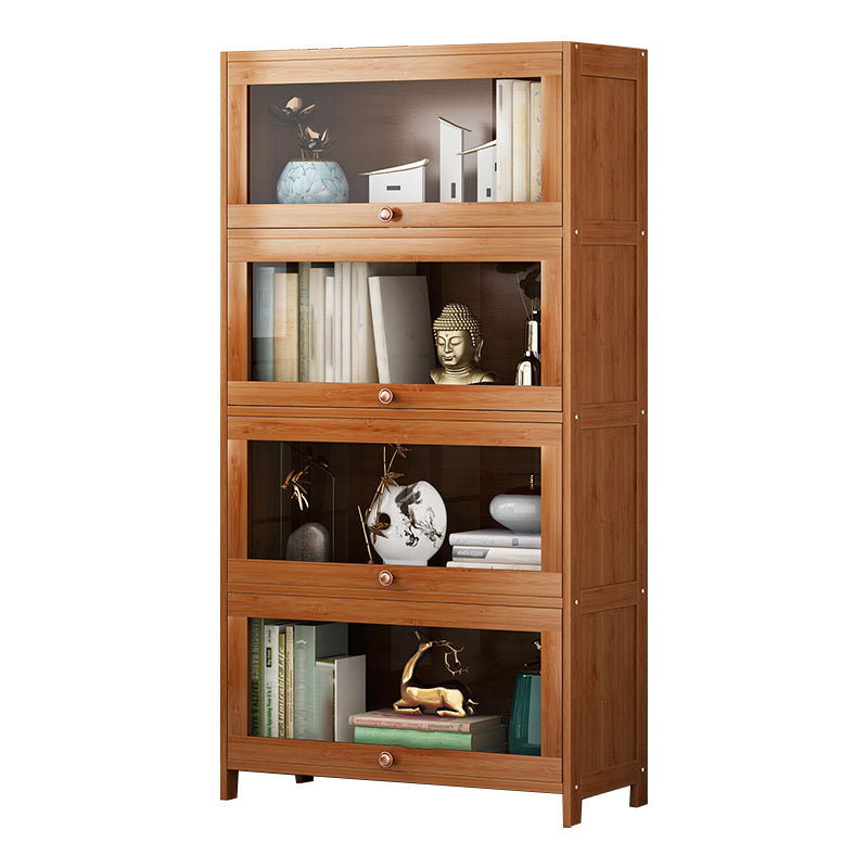 Bookcase standard moderni marrone libreria in legno fabbricato con porta per la casa