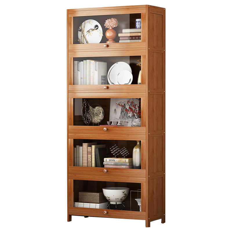Bookcase standard moderni marrone libreria in legno fabbricato con porta per la casa