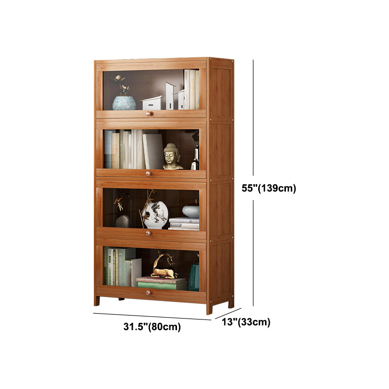 Bookcase standard moderni marrone libreria in legno fabbricato con porta per la casa