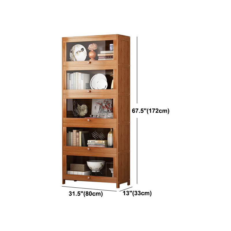 Bookcase standard moderni marrone libreria in legno fabbricato con porta per la casa
