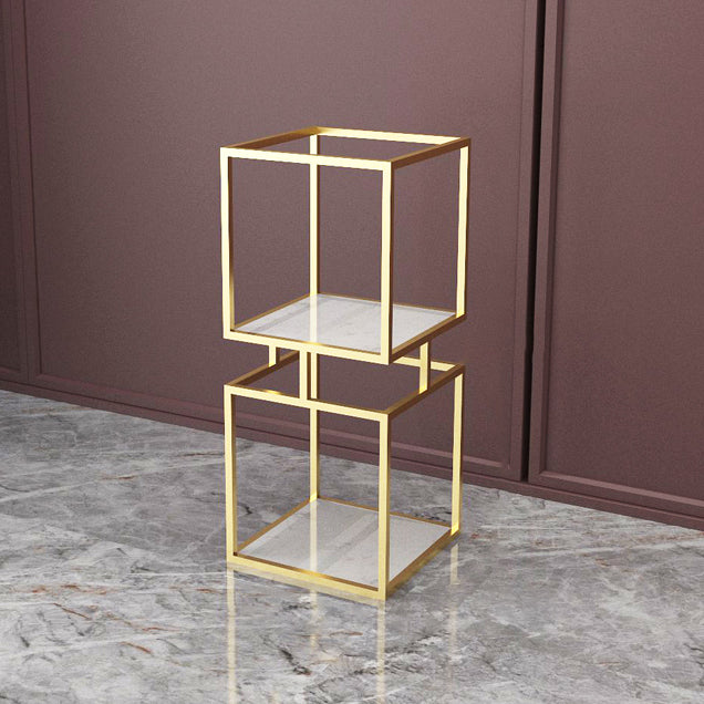 Modern Vertical Etagere Bookshelf Manufactured Wood Shelf Iron Frame Bookshelf