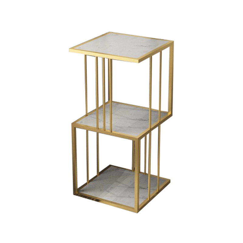 Modern Vertical Etagere Bookshelf Manufactured Wood Shelf Iron Frame Bookshelf