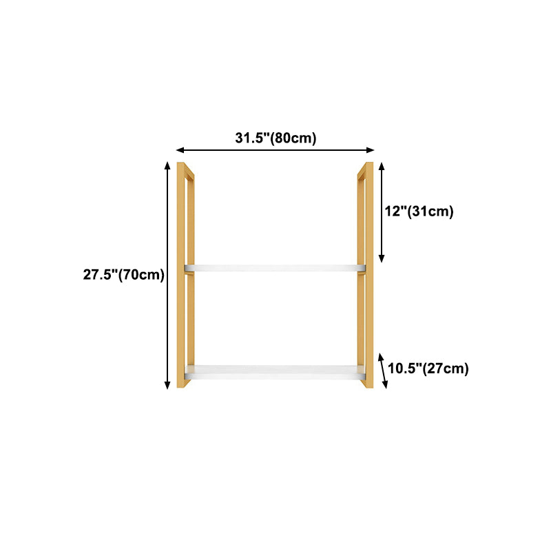 10.63"W Bookshelf Glam Style Wall Mounted Bookcase for Home Office Study Room