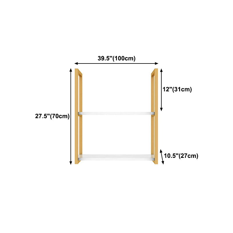 10.63"W Bookshelf Glam Style Wall Mounted Bookcase for Home Office Study Room