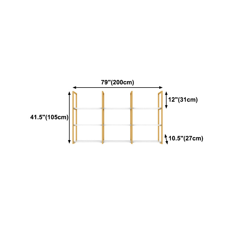 10.63"W Bookshelf Glam Style Wall Mounted Bookcase for Home Office Study Room