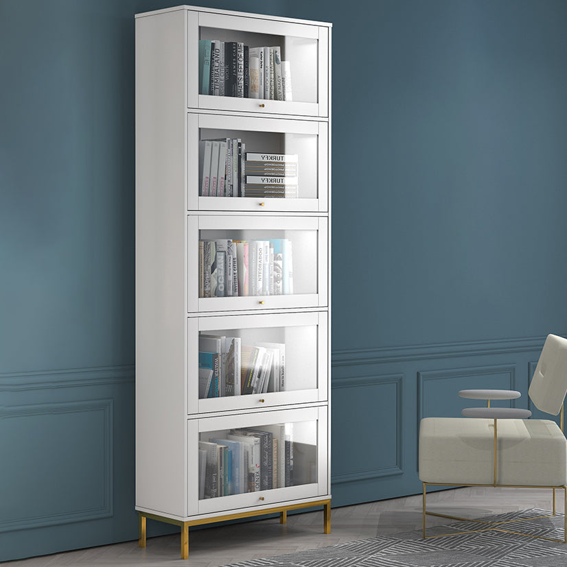 11.81 "W Bookcase Glam Style Scaffale per la casa e l'ufficio con porta
