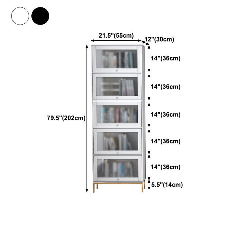 11.81 "W Bookcase Glam Style Scaffale per la casa e l'ufficio con porta