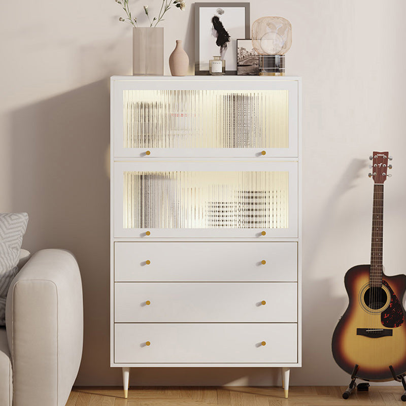 Glam Manufactured Wood Standard Bookcase Vertical Bookcase with Door and Drawers