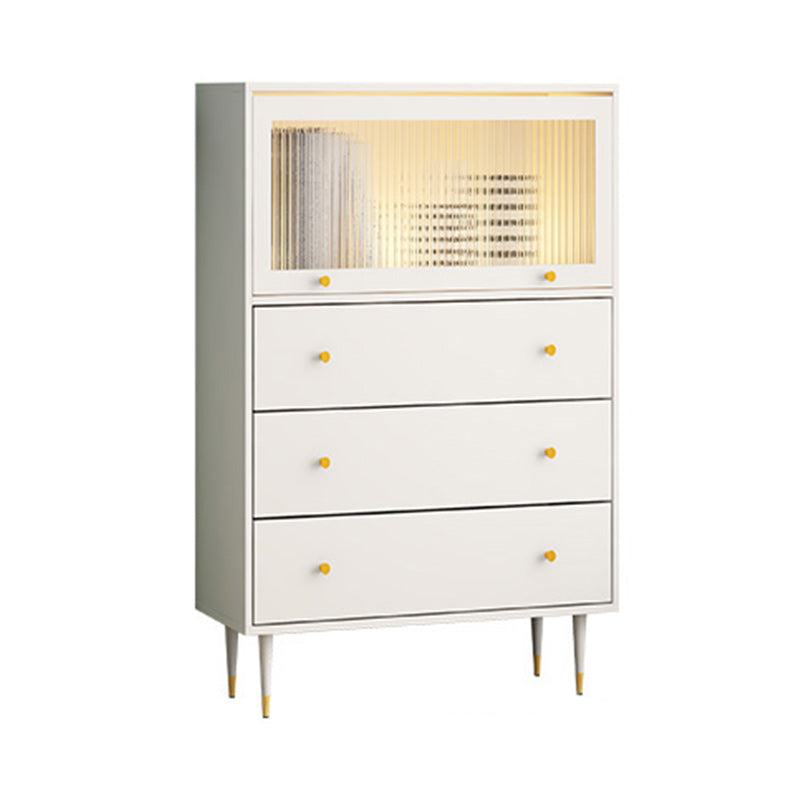 Glam Manufactured Wood Standard Bookcase Vertical Bookcase with Door and Drawers