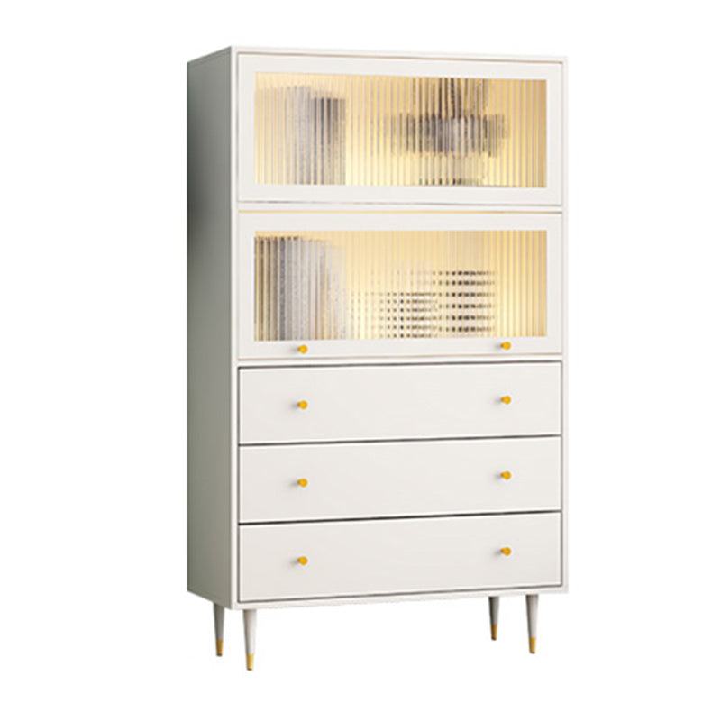 Glam Manufactured Wood Standard Bookcase Vertical Bookcase with Door and Drawers