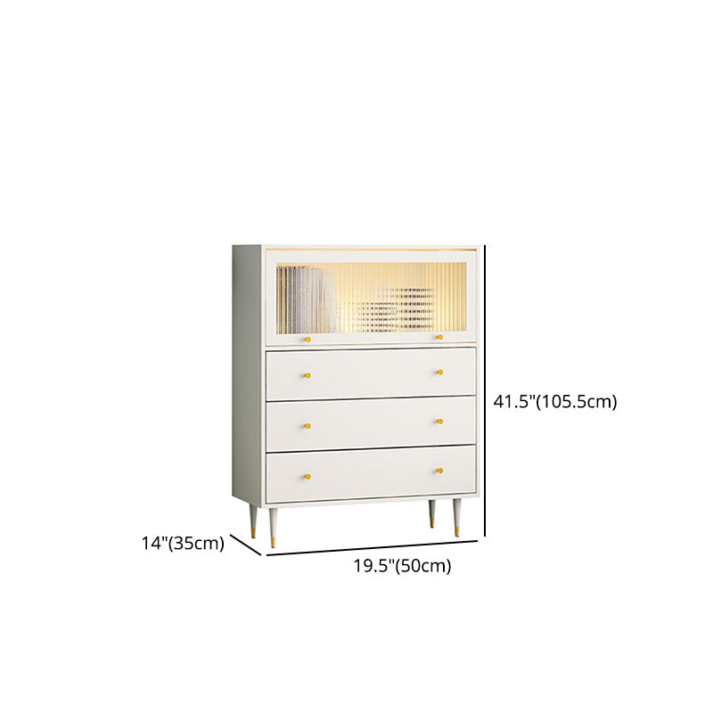 Glam Manufactured Wood Standard Bookcase Vertical Bookcase with Door and Drawers