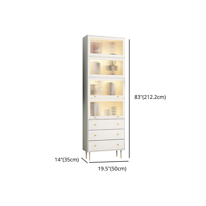 Glam Manufactured Wood Standard Bookcase Vertical Bookcase with Door and Drawers