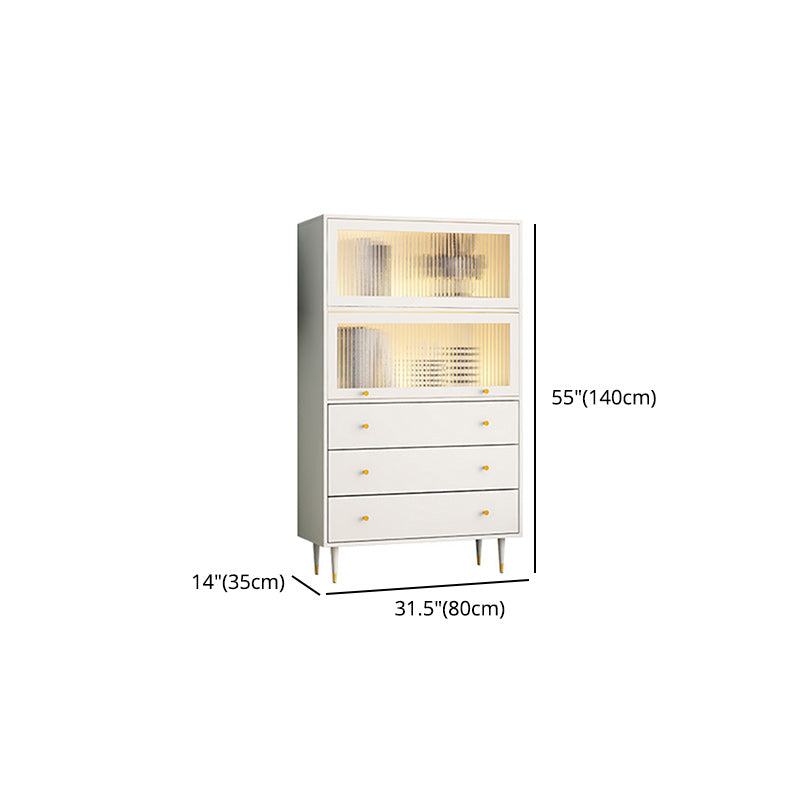 Glam Manufactured Wood Standard Bookcase Vertical Bookcase with Door and Drawers