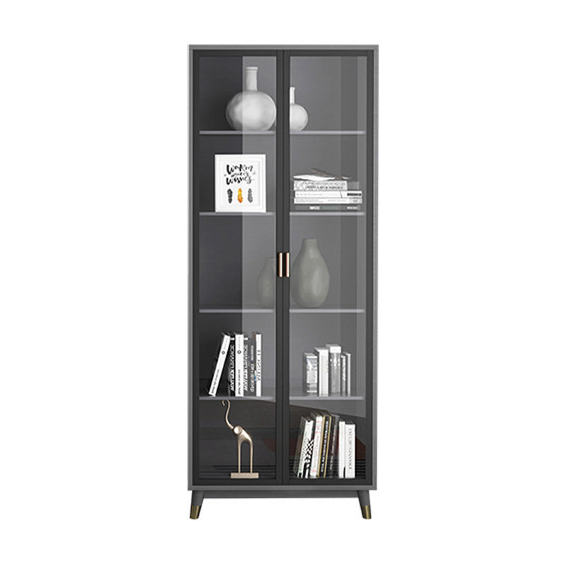 Vertical Glam Standard Bookcase Manufactured Wood Bookcase with Glass Door