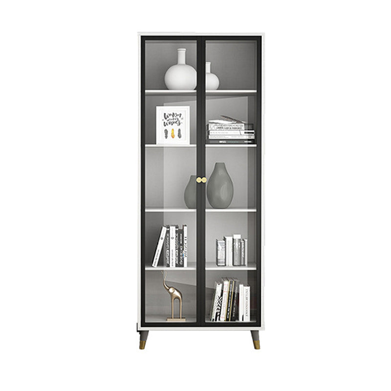 Vertical Glam Standard Bookcase Manufactured Wood Bookcase with Glass Door