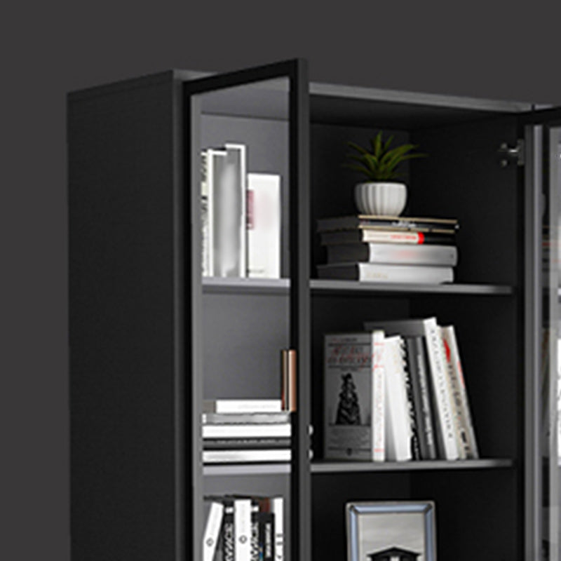 Vertical Glam Standard Bookcase Manufactured Wood Bookcase with Glass Door