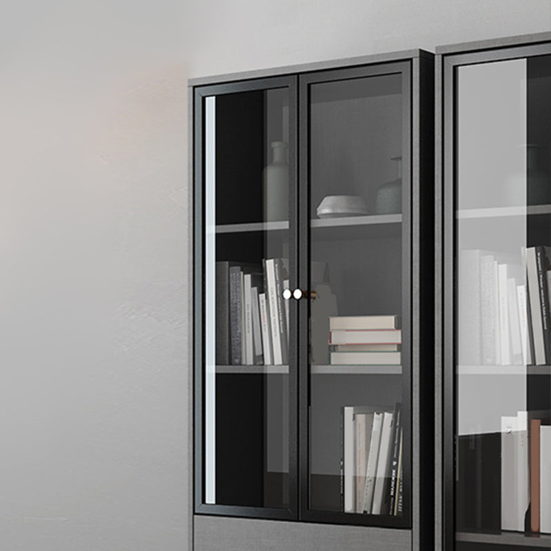 Vertical Glam Standard Bookcase Manufactured Wood Bookcase with Glass Door