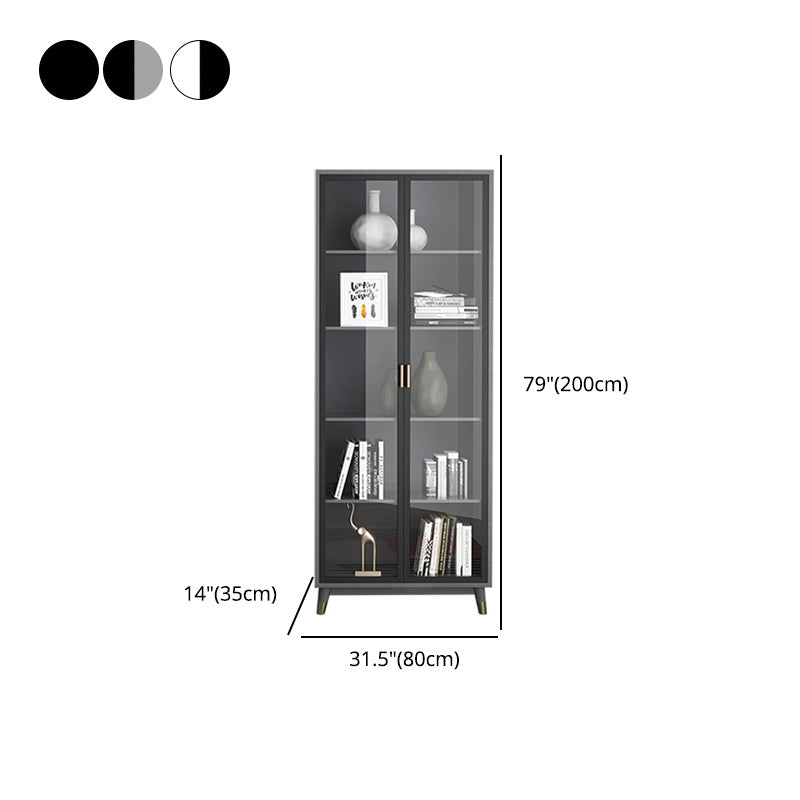 Vertical Glam Standard Bookcase Manufactured Wood Bookcase with Glass Door