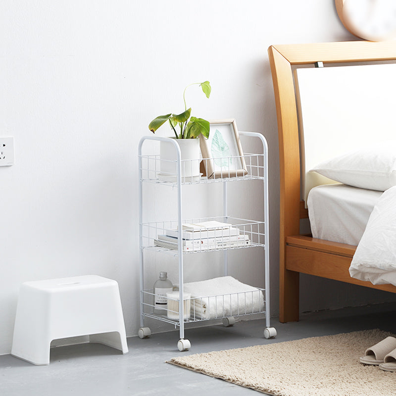 Schwarz -Weiß -Industrie -Bücherregal Etagere Bücherregal mit Zaubererrädern