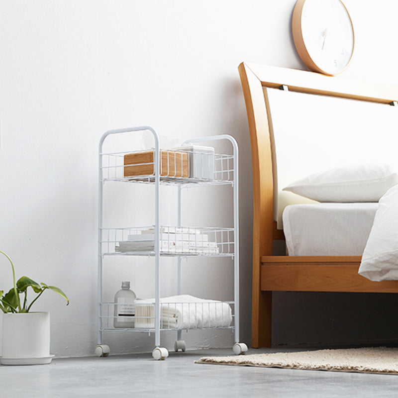 Schwarz -Weiß -Industrie -Bücherregal Etagere Bücherregal mit Zaubererrädern