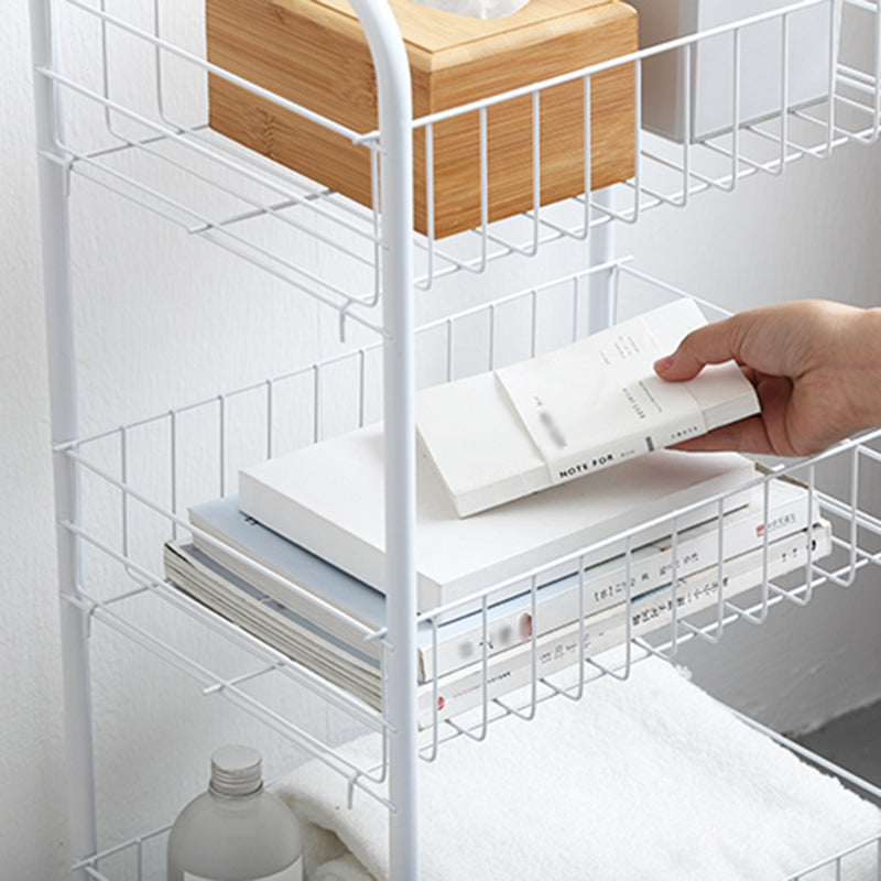 Schwarz -Weiß -Industrie -Bücherregal Etagere Bücherregal mit Zaubererrädern