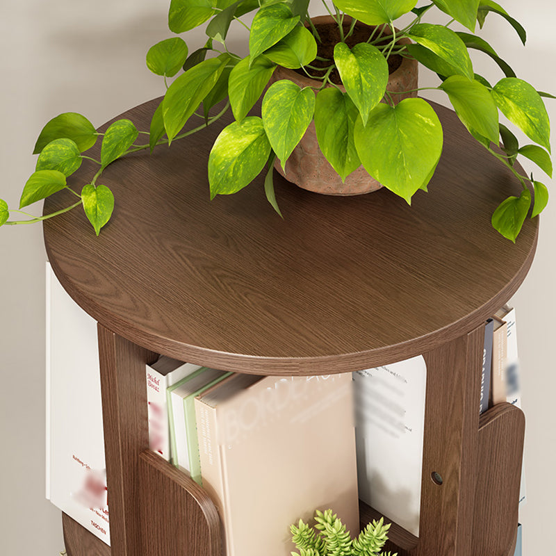 Contemporary Style Bookcase Closed Back Solid Wood Bookshelf for Home Office