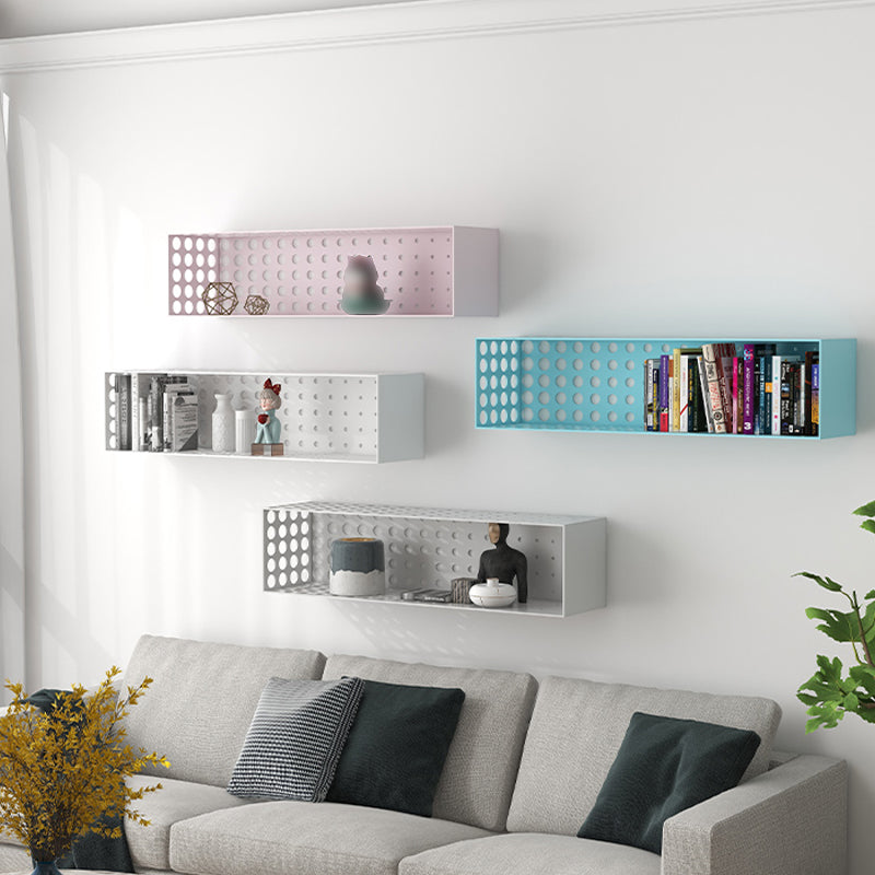 Iron Wall Mounted Bookshelf Industrial Closed Back Bookshelf