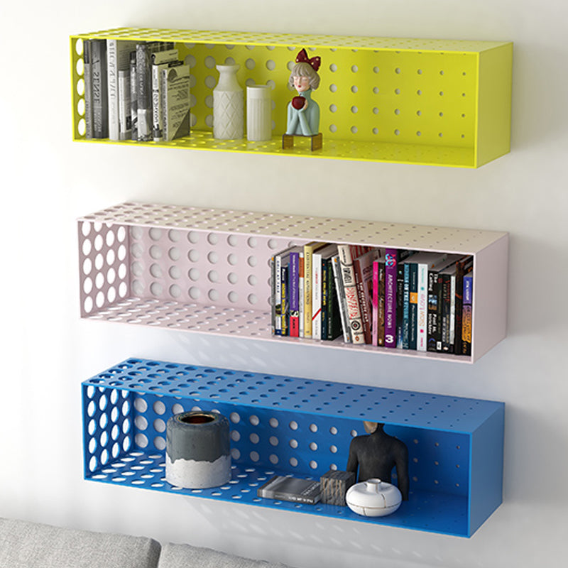 Iron Wall Mounted Bookshelf Industrial Closed Back Bookshelf