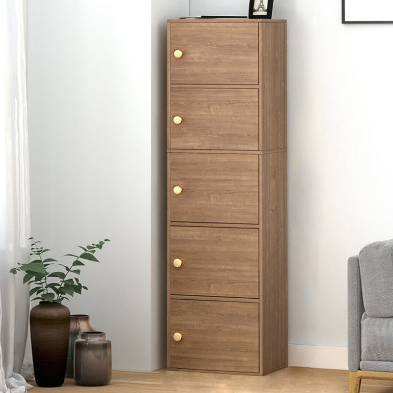 Contemporary Vertical Standard Bookcase Manufactured Wood Bookcase with Doors